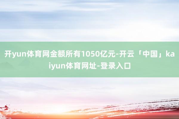 开yun体育网金额所有1050亿元-开云「中国」kaiyun体育网址-登录入口