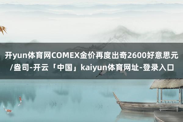 开yun体育网COMEX金价再度出奇2600好意思元/盎司-开云「中国」kaiyun体育网址-登录入口