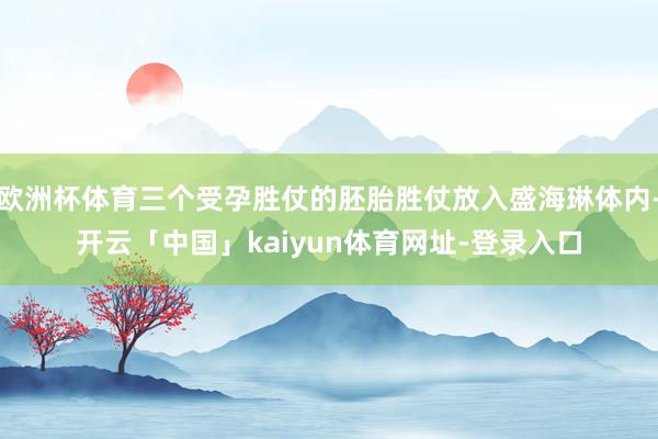 欧洲杯体育三个受孕胜仗的胚胎胜仗放入盛海琳体内-开云「中国」kaiyun体育网址-登录入口