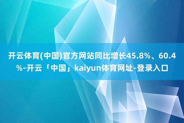 开云体育(中国)官方网站同比增长45.8%、60.4%-开云「中国」kaiyun体育网址-登录入口