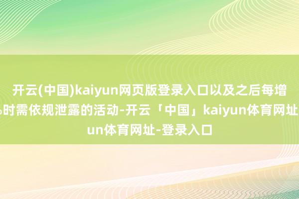 开云(中国)kaiyun网页版登录入口以及之后每增捏达到5%时需依规泄露的活动-开云「中国」kaiyun体育网址-登录入口