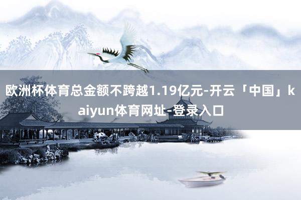 欧洲杯体育总金额不跨越1.19亿元-开云「中国」kaiyun体育网址-登录入口