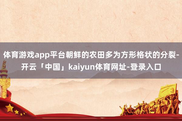体育游戏app平台朝鲜的农田多为方形格状的分裂-开云「中国」kaiyun体育网址-登录入口