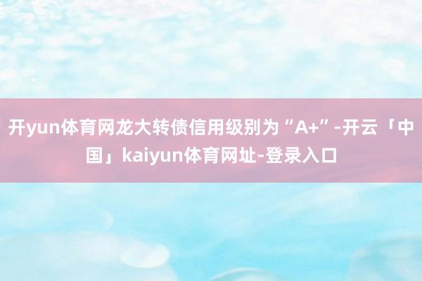 开yun体育网龙大转债信用级别为“A+”-开云「中国」kaiyun体育网址-登录入口