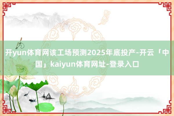 开yun体育网该工场预测2025年底投产-开云「中国」kaiyun体育网址-登录入口