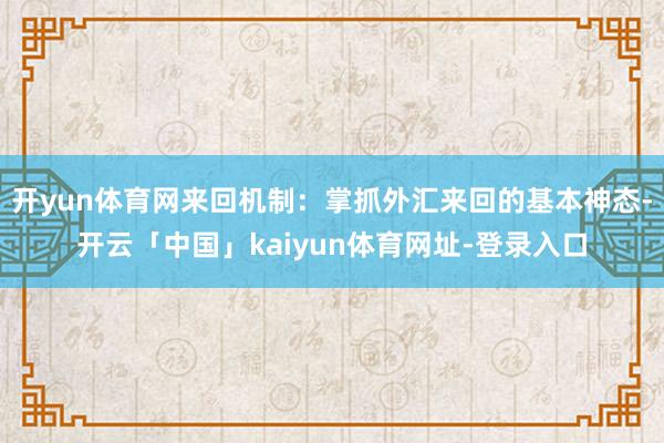 开yun体育网来回机制:掌抓外汇来回的基本神态-开云「中国」kaiyun体育网址-登录入口