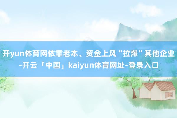 开yun体育网依靠老本、资金上风“拉爆”其他企业-开云「中国」kaiyun体育网址-登录入口