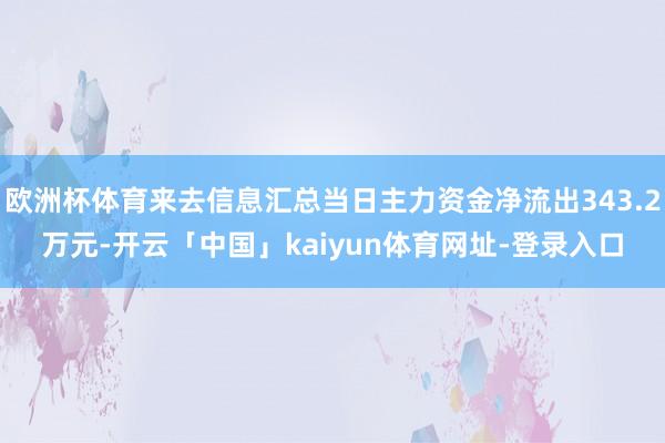 欧洲杯体育来去信息汇总当日主力资金净流出343.2万元-开云「中国」kaiyun体育网址-登录入口