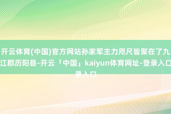 开云体育(中国)官方网站孙家军主力咫尺皆聚在了九江郡历阳县-开云「中国」kaiyun体育网址-登录入口