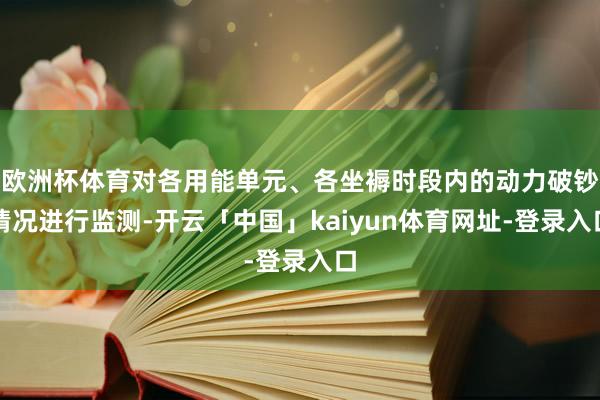 欧洲杯体育对各用能单元、各坐褥时段内的动力破钞情况进行监测-开云「中国」kaiyun体育网址-登录入口