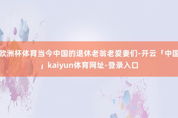 欧洲杯体育当今中国的退休老翁老爱妻们-开云「中国」kaiyun体育网址-登录入口