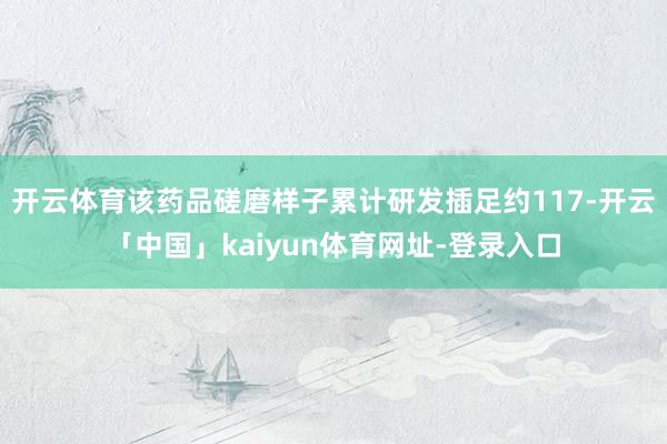 开云体育该药品磋磨样子累计研发插足约117-开云「中国」kaiyun体育网址-登录入口