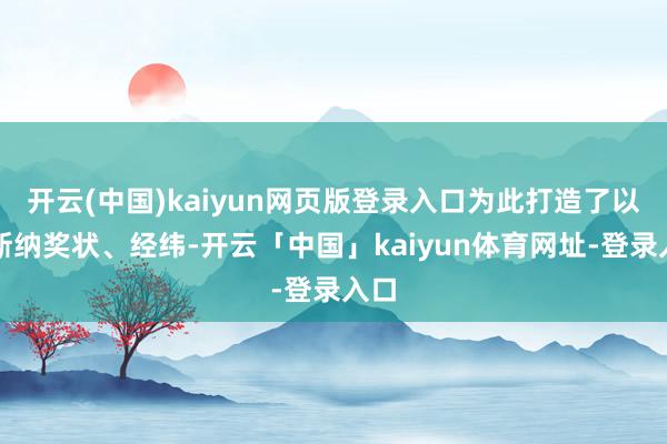 开云(中国)kaiyun网页版登录入口为此打造了以赛斯纳奖状、经纬-开云「中国」kaiyun体育网址-登录入口