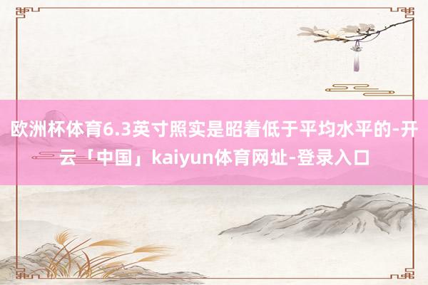 欧洲杯体育6.3英寸照实是昭着低于平均水平的-开云「中国」kaiyun体育网址-登录入口