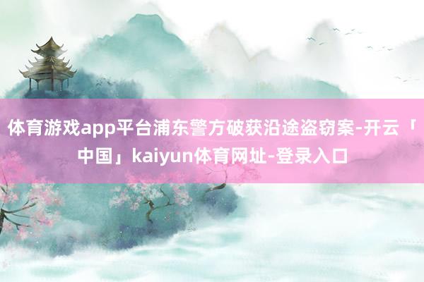 体育游戏app平台浦东警方破获沿途盗窃案-开云「中国」kaiyun体育网址-登录入口