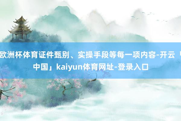 欧洲杯体育证件甄别、实操手段等每一项内容-开云「中国」kaiyun体育网址-登录入口