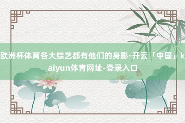 欧洲杯体育各大综艺都有他们的身影-开云「中国」kaiyun体育网址-登录入口
