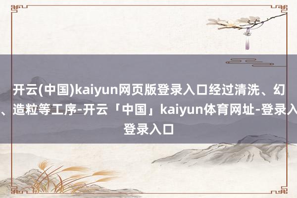 开云(中国)kaiyun网页版登录入口经过清洗、幻灭、造粒等工序-开云「中国」kaiyun体育网址-登录入口